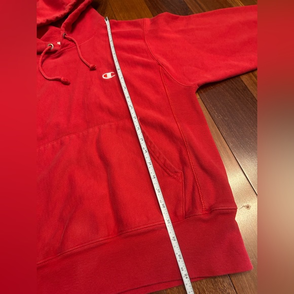 Vintage Champion Reverse Weave Red Hoodie, Size Small, Made in Honduras - Picture 6 of 8
